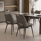 Modern Curved Leather Dinning Chair - Contemporary Comfort for Stylish Spaces - StoolTopia