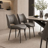 Modern Curved Leather Dinning Chair - Contemporary Comfort for Stylish Spaces - StoolTopia