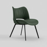 Modern Curved Leather Dinning Chair - Contemporary Comfort for Stylish Spaces - StoolTopia