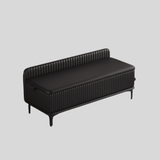 Modern Faux Leather Entryway Storage Bench – Gray & Beige - StoolTopia