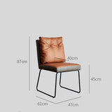 Modern Leather Dining & Vanity Chair – Metal Sled Base, Soft Cushioned Backrest, High - End Minimalist Seating for Dining Rooms, Bedrooms & Contemporary Interiors - StoolTopia
