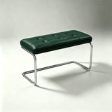 Modern Leather Ottoman with Chrome Base | Footrest & Bench - StoolTopiaOttoman