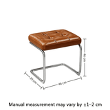 Modern Leather Ottoman with Chrome Base | Footrest & Bench - StoolTopiaOttoman