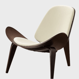 Modern Leather Sling Lounge Chair with Wooden Frame - StoolTopia
