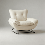 Modern Minimalist Upholstered Accent Chair with Ottoman for Living Room - StoolTopia