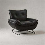 Modern Minimalist Upholstered Accent Chair with Ottoman for Living Room - StoolTopia