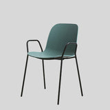 Modern Perforated Plastic Dining Chair with Metal Frame for Contemporary Spaces - StoolTopia