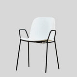 Modern Perforated Plastic Dining Chair with Metal Frame for Contemporary Spaces - StoolTopia