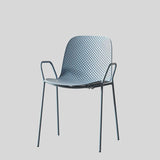 Modern Perforated Plastic Dining Chair with Metal Frame for Contemporary Spaces - StoolTopia