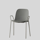 Modern Perforated Plastic Dining Chair with Metal Frame for Contemporary Spaces - StoolTopia