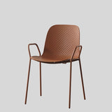 Modern Perforated Plastic Dining Chair with Metal Frame for Contemporary Spaces - StoolTopia