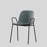 Modern Perforated Plastic Dining Chair with Metal Frame for Contemporary Spaces - StoolTopia