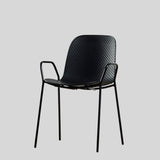 Modern Perforated Plastic Dining Chair with Metal Frame for Contemporary Spaces - StoolTopia