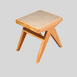 Modern Rattan and Wood Bench - Natural Woven Seat with Solid Wood Frame - StoolTopia
