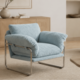 Modern Retro Lounge Armchair – Chrome Frame | StoolTopia - StoolTopia