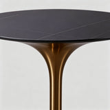 Modern Round Bar Table - Metal Base with Wood or Stone Top | Custom Height & Diameter - StoolTopia