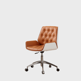 Modern Swivel Desk Chair with Wooden Frame and Gold or Silver Base - StoolTopia