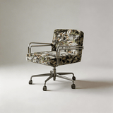 Modern Swivel Fabric Office Chair with Fixed Armrests - StoolTopia
