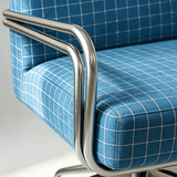 Modern Swivel Fabric Office Chair with Fixed Armrests - StoolTopia