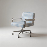 Modern Swivel Fabric Office Chair with Fixed Armrests - StoolTopia