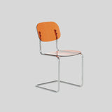 Transparent Acrylic Dining Chair - Sleek Cantilever Design & Chrome Frame - StoolTopia