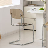 Transparent Acrylic Dining Chair - Sleek Cantilever Design & Chrome Frame - StoolTopia