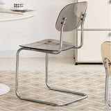 Transparent Acrylic Dining Chair - Sleek Cantilever Design & Chrome Frame - StoolTopia