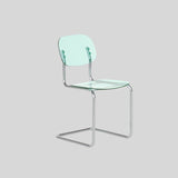 Transparent Acrylic Dining Chair - Sleek Cantilever Design & Chrome Frame - StoolTopia