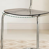 Transparent Acrylic Dining Chair - Sleek Cantilever Design & Chrome Frame - StoolTopia
