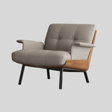 Modern Tufted Microfiber Leather Accent Chair with Arms - StoolTopia