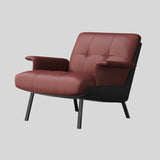 Modern Tufted Microfiber Leather Accent Chair with Arms - StoolTopia