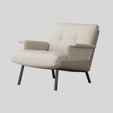 Modern Tufted Microfiber Leather Accent Chair with Arms - StoolTopia