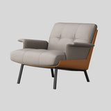 Modern Tufted Microfiber Leather Accent Chair with Arms - StoolTopia