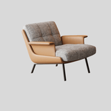 Modern Tufted Microfiber Leather Accent Chair with Arms - StoolTopia