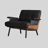 Modern Tufted Microfiber Leather Accent Chair with Arms - StoolTopia