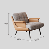 Modern Tufted Microfiber Leather Accent Chair with Arms - StoolTopia