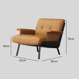 Modern Tufted Microfiber Leather Accent Chair with Arms - StoolTopia