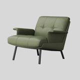 Modern Tufted Microfiber Leather Accent Chair with Arms - StoolTopia