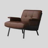 Modern Tufted Microfiber Leather Accent Chair with Arms - StoolTopia