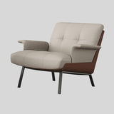 Modern Tufted Microfiber Leather Accent Chair with Arms - StoolTopia