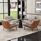 Modern Tufted Microfiber Leather Accent Chair with Arms - StoolTopia