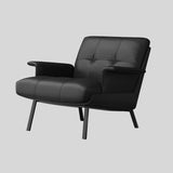 Modern Tufted Microfiber Leather Accent Chair with Arms - StoolTopia