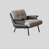 Modern Tufted Microfiber Leather Accent Chair with Arms - StoolTopia
