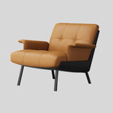 Modern Tufted Microfiber Leather Accent Chair with Arms - StoolTopia