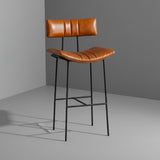 Modern Wrought Iron Bar Chairs For Bar Furniture Kitchen Bar Stools Backrest Creative Light Luxury Upscale Restaurant High Chair - StoolTopia