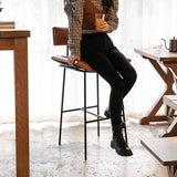 Modern Wrought Iron Bar Chairs For Bar Furniture Kitchen Bar Stools Backrest Creative Light Luxury Upscale Restaurant High Chair - StoolTopia