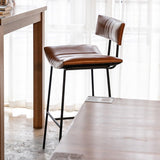 Modern Wrought Iron Bar Chairs For Bar Furniture Kitchen Bar Stools Backrest Creative Light Luxury Upscale Restaurant High Chair - StoolTopia