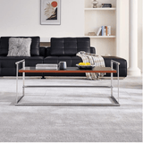 Multifunction Modern Minimalist Stainless Steel Frame Coffee & Work Table - StoolTopia