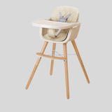 Multifunctional Adjustable Baby High Chair with Wooden Legs - StoolTopia