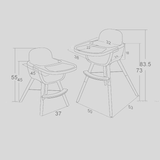 Multifunctional Adjustable Baby High Chair with Wooden Legs - StoolTopia